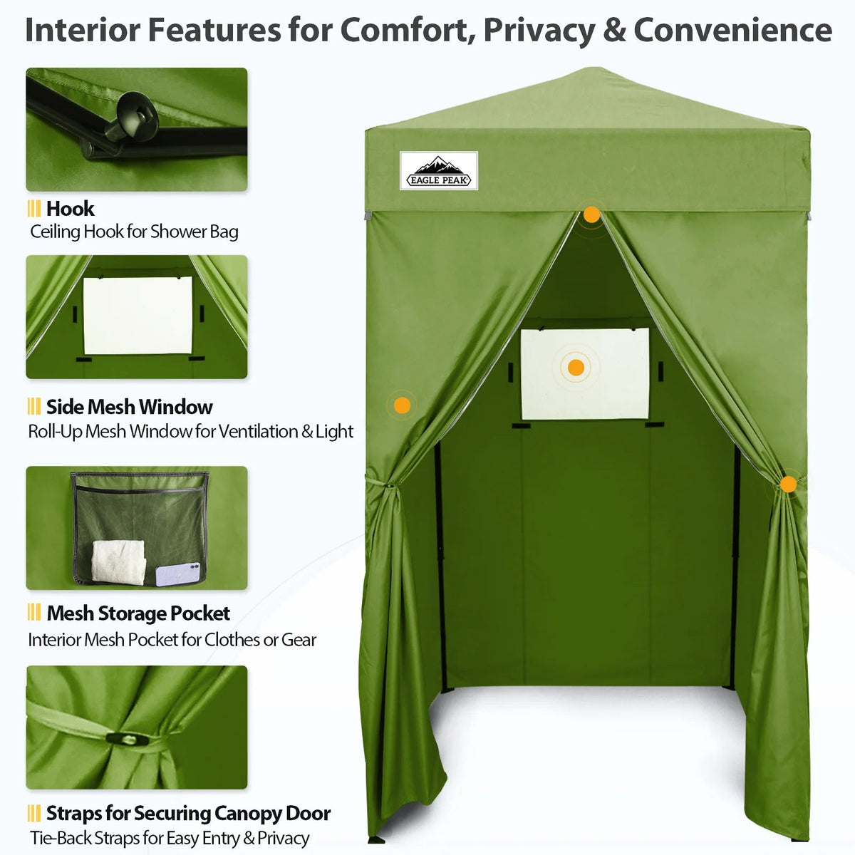EAGLE PEAK Ultra Compact 4 ft x 4 ft Pop-Up Changing Room Canopy - Flex