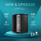 Euhomy Upright Compact Mini Freezer, 3.0 Cubic Feet, Single Door With Reversible Door