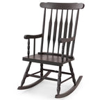 Costway Rubber Wood Rocking Chair, White, 22 x 32 x 44 in, 300 lbs