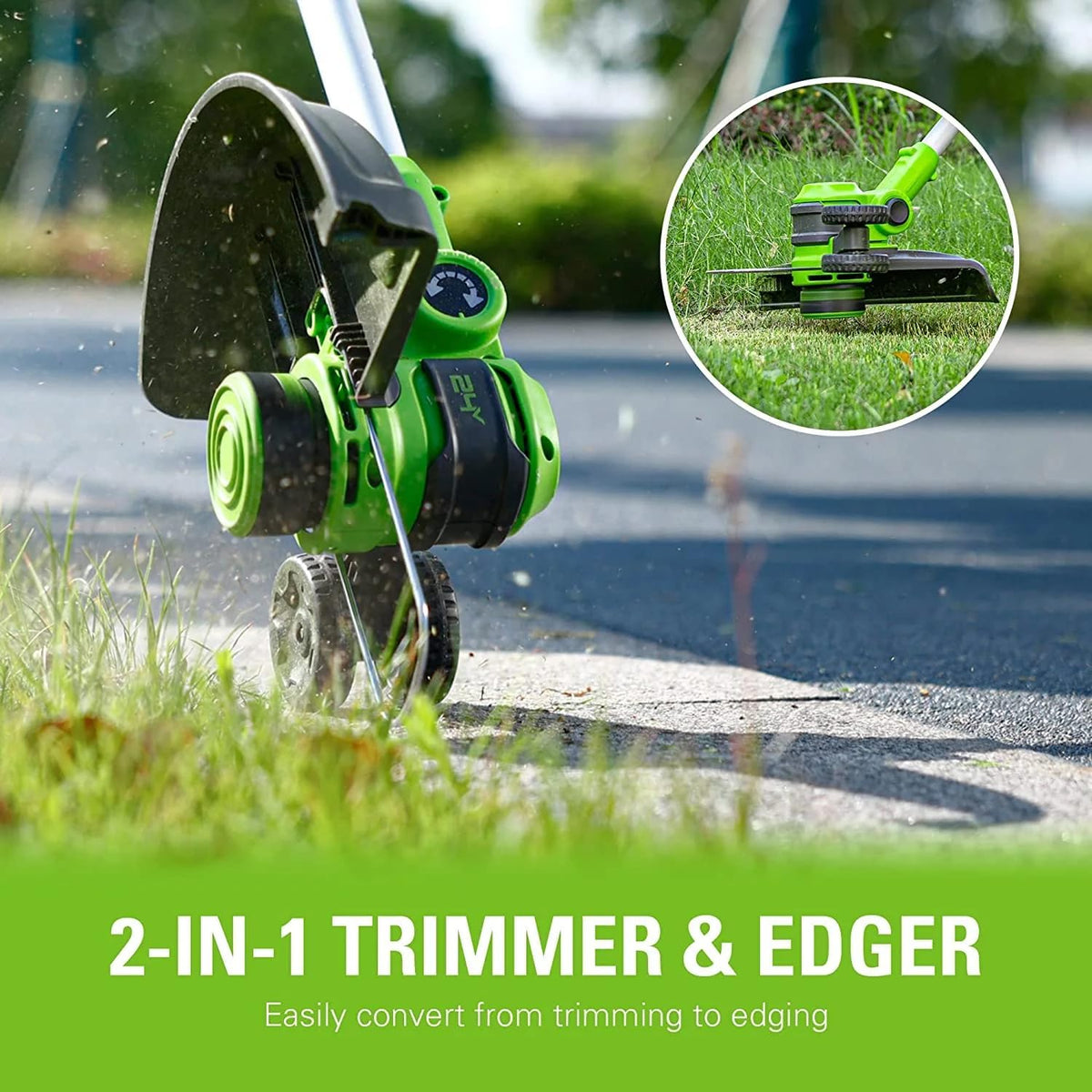 Greenworks 48V (24V x 2) 20in Cordless Battery Mower, 12in String Trimmer/Edger And 320 CFM Blower Combo Kit - 4.0Ah Batteries