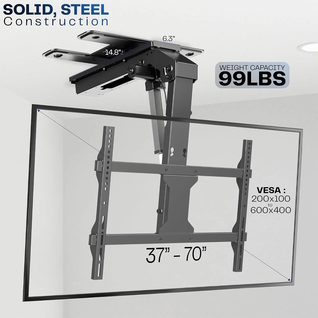 VIVO Motorized Ceiling TV Mount, 37-70 inch, 99 lbs, Black