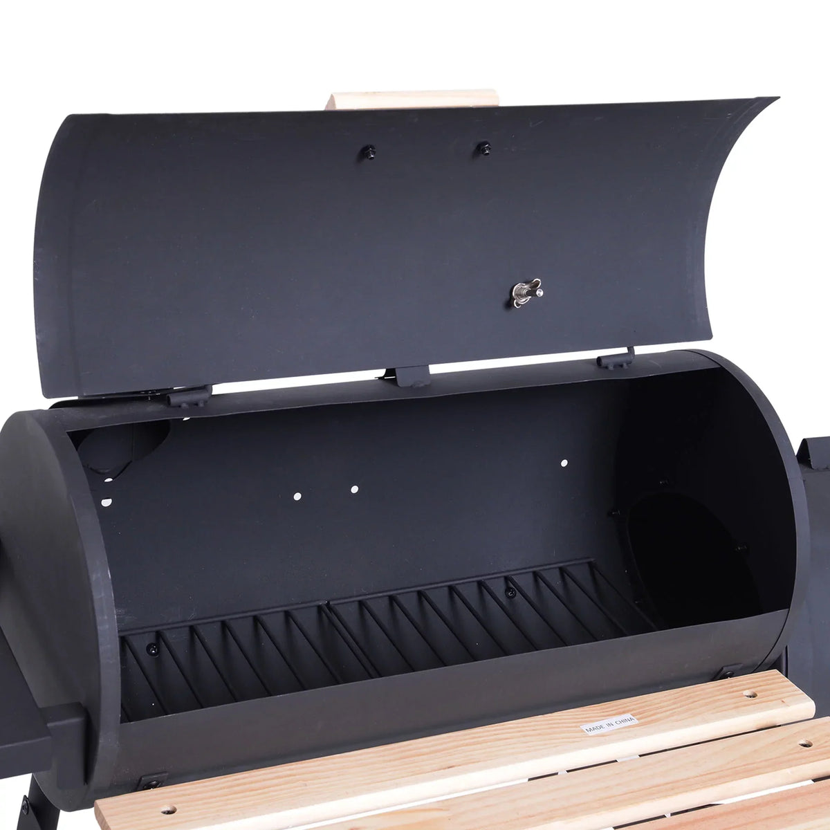 Outsunny Portable Charcoal BBQ Grill And Offset Smoker Combo, 48.75in x 20.75in x 41in - Black