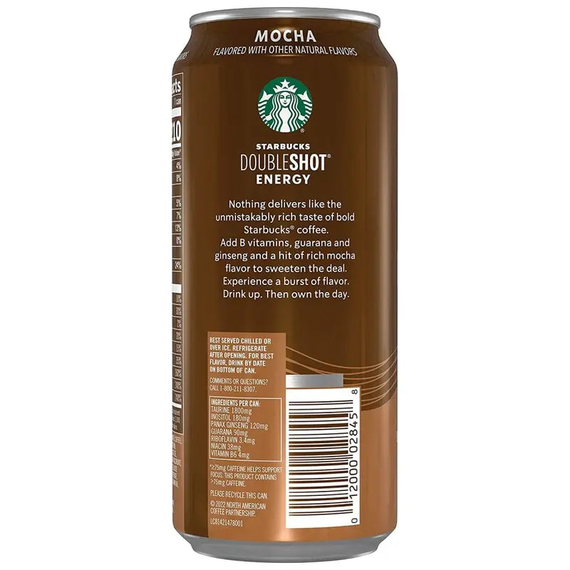 Starbucks Doubleshot Energy Mocha Espresso Coffee 15 oz Cans, 12 Pack