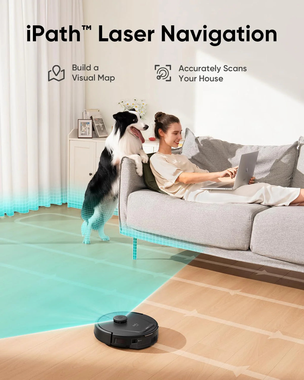 eufy Robot Vacuum, 5,000 Pa Suction, iPath Laser Navigation, Black, 12.8in x 13in x 4in - T2267111