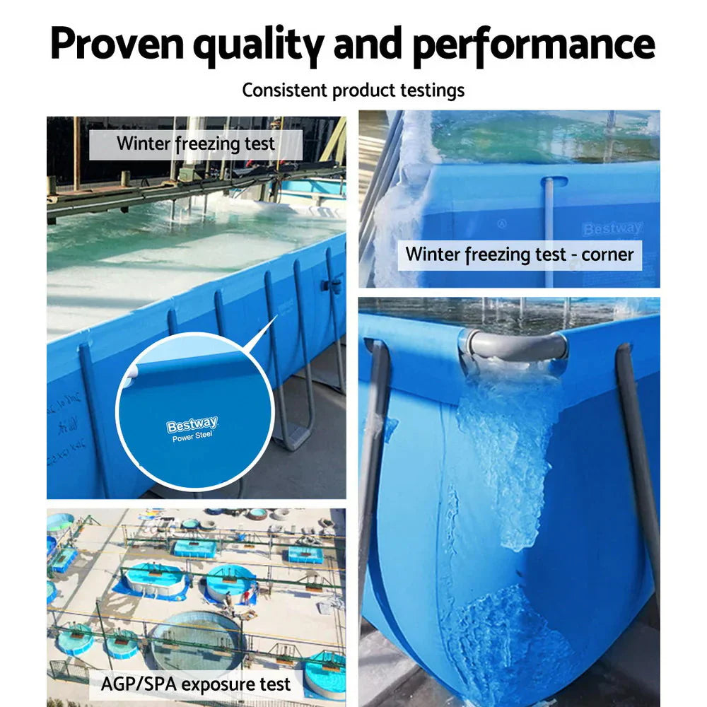 Bestway Steel Frame Above-Ground Swimming Pool 3.00m x 2.01m x 66cm - Filter Pump