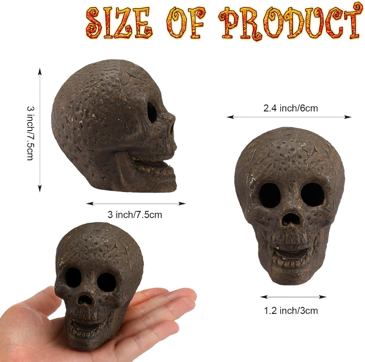 Zhehao Fire Pit Skulls, 48-Pack, 3 x 3 x 2.4 Inches