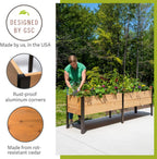 Gardener's Supply Company Elevated Cedar Raised Garden Bed, 2 ft x 8 ft, 29 in High