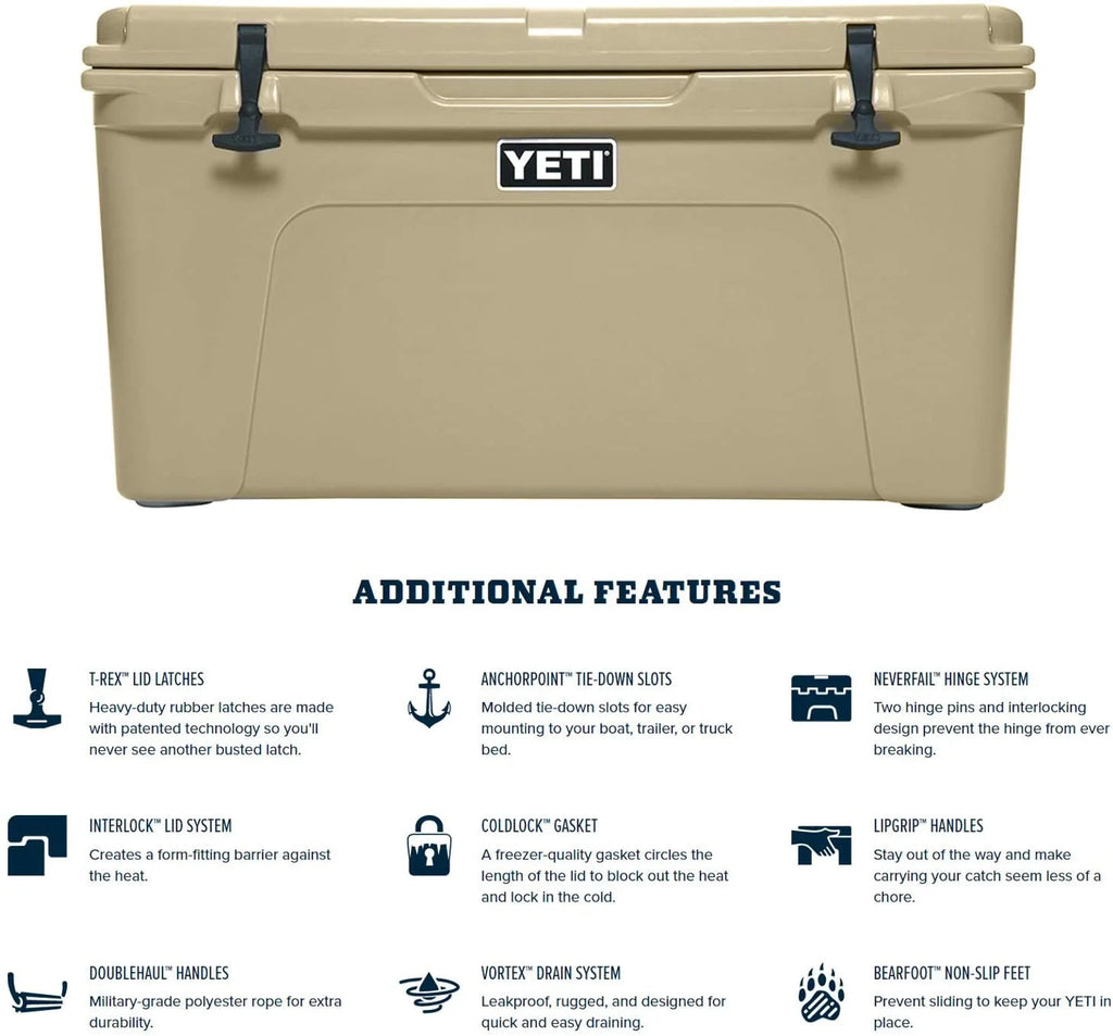 YETI Tundra 75 Cooler, Desert Tan - 100.75010000