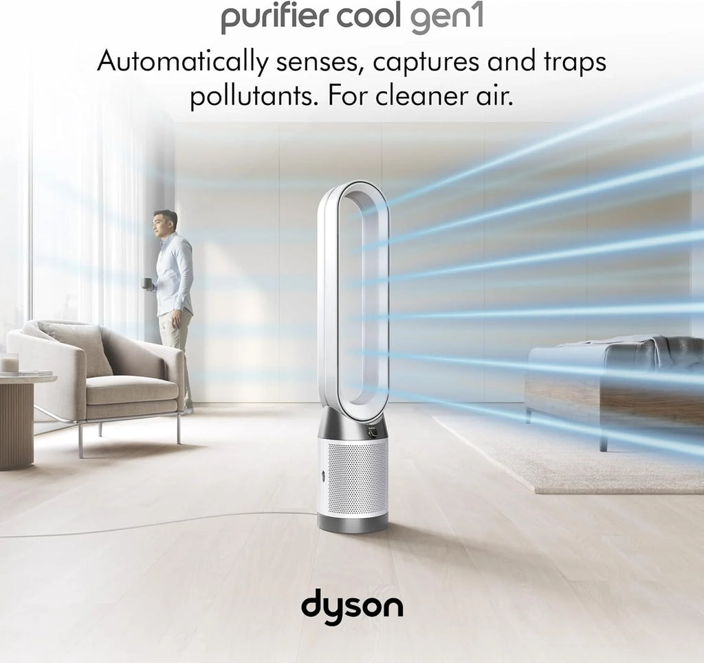Dyson Purifier Cool Gen1 Air Purifier Fan, White, 8.66in D x 8.66in W x 41.34in H - TP10 664609-01