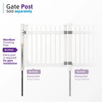 WamBam White Vinyl Picket Fence Panel Kit, 4ft H x 6ft W, 1 Panel + 1 Post - BL19101