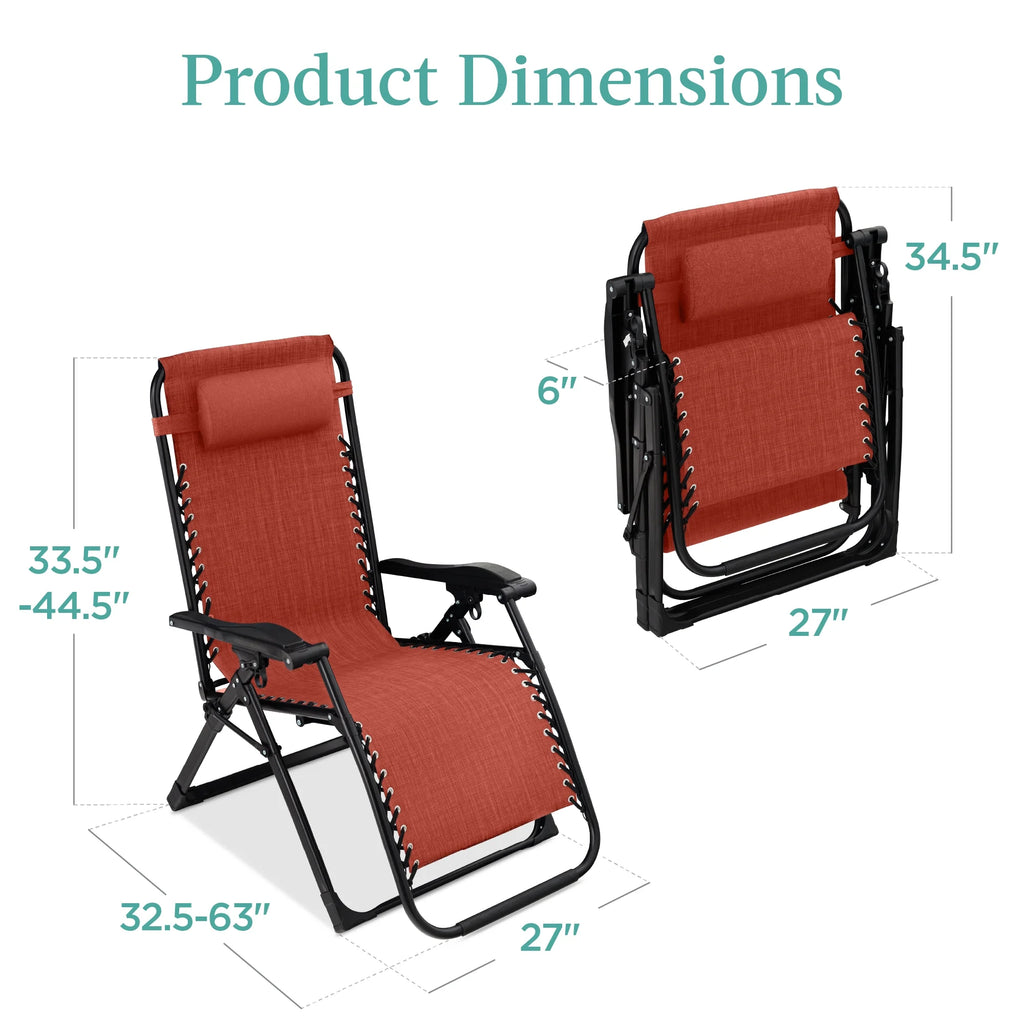 Best Choice Products Oversized Zero Gravity Folding Recliner With Removable Cushion And Side Tray - Fossil Gray