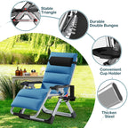 NAIZEA Zero Gravity Chair With Removable Cushion, Cup Holder, and Black Color