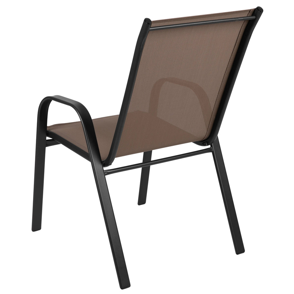 Emma + Oliver Outdoor Stack Chairs, Gray, 4 Pack, 21.25in W x 29in D x 36in H