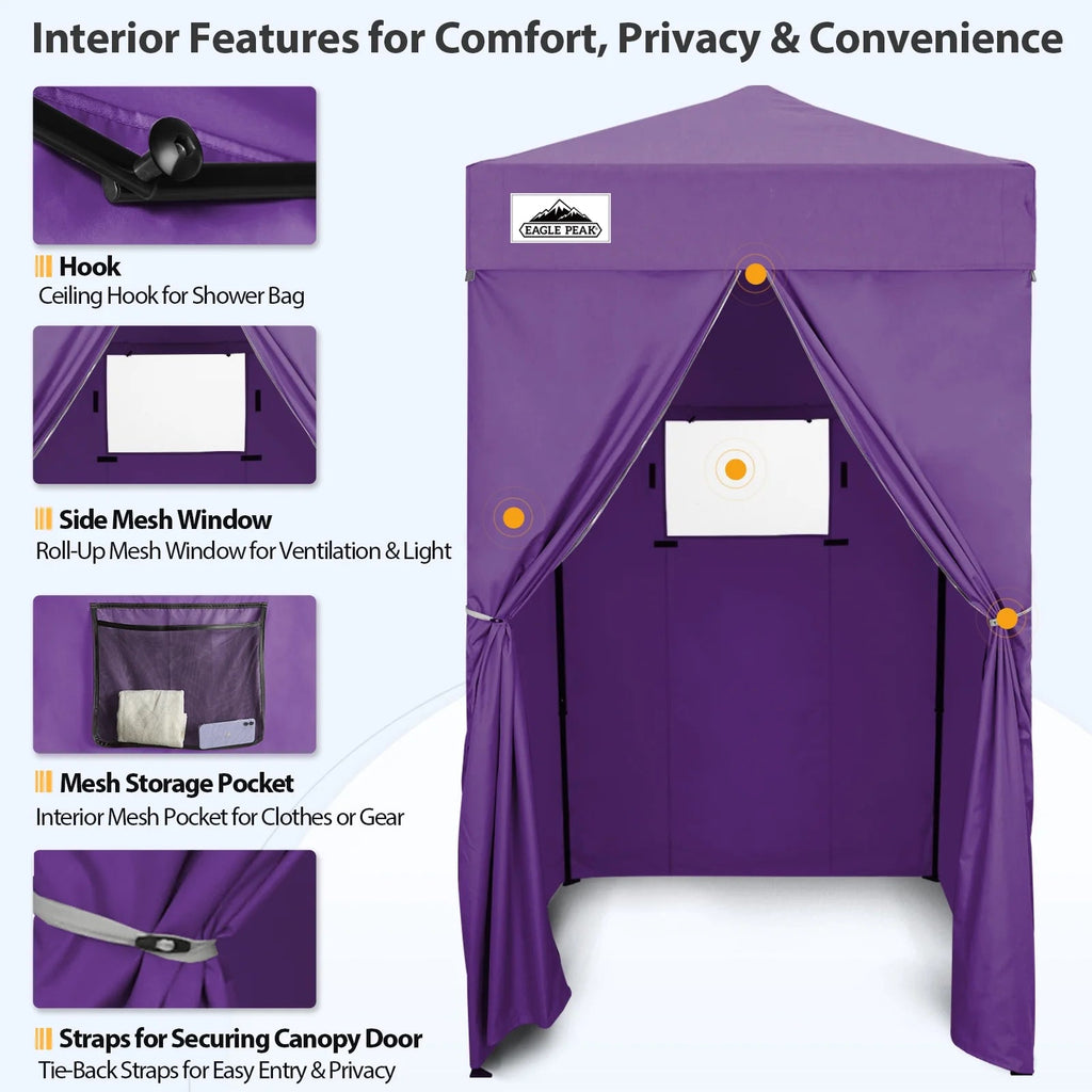 EAGLE PEAK Ultra Compact 4 ft x 4 ft Pop-Up Changing Room Canopy - Flex