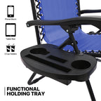 MoNiBloom Zero Gravity Reclining Chairs Set Of 2 With Canopy Shade And Headrest, Black - 330 lbs