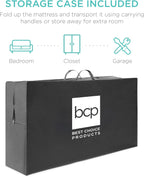 Best Choice Products Queen-Size 4in Tri-Fold Foam Mattress With Carry Case - Grey
