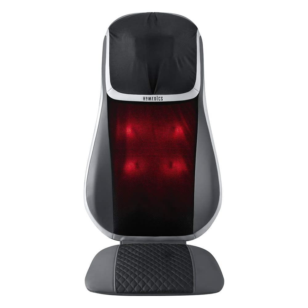 HoMedics Shiatsu 3D TruTouch Neck And Back Massage Cushion With Soothing Heat, Black, 2 Styles, 3 Zones