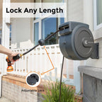 Heavy Duty Wall-Mounted Retractable Garden Hose Reel, 1/2 Inch x 78 ft