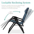 Best Choice Products Oversized Zero Gravity Folding Recliner With Removable Cushion And Side Tray - Fossil Gray