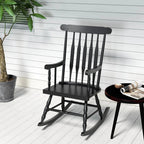 Costway Rubber Wood Rocking Chair, White, 22 x 32 x 44 in, 300 lbs