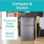 BLACK+DECKER 3.1 Cu. Ft. 2-Door Mini Fridge With True Freezer, Stainless Look - BCRDK32V