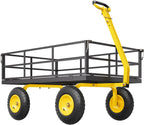 Steel Garden Cart 1200-lb, 13-inch All-Terrain Tires, Green