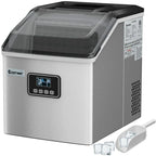 Stainless Steel Countertop Ice Maker, 48 lbs/24h, Silver, Self-Cleaning LCD Display
