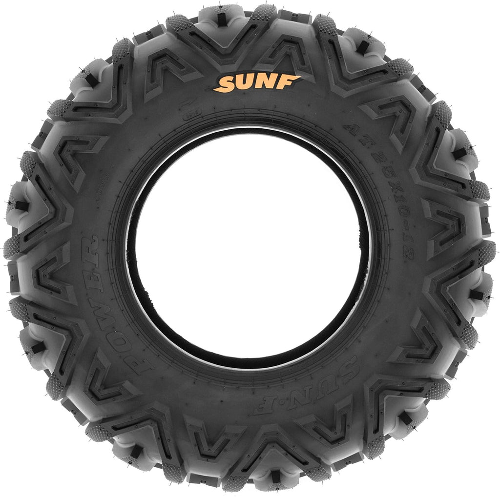 ATV UTV All-Terrain Replacement Tires Set Of 4, 25x8-12 Front And 25x10-12 Rear