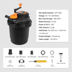 Bio Pressure Pond Filter With 13W UV-C Light, 1580 GPH, Up To 1600 Gallons