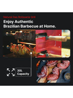 Brazilian Flame Churrasco Propane Gas Rotisserie Oven Grill Roaster With Auto Rotating Skewers - 2024 Series
