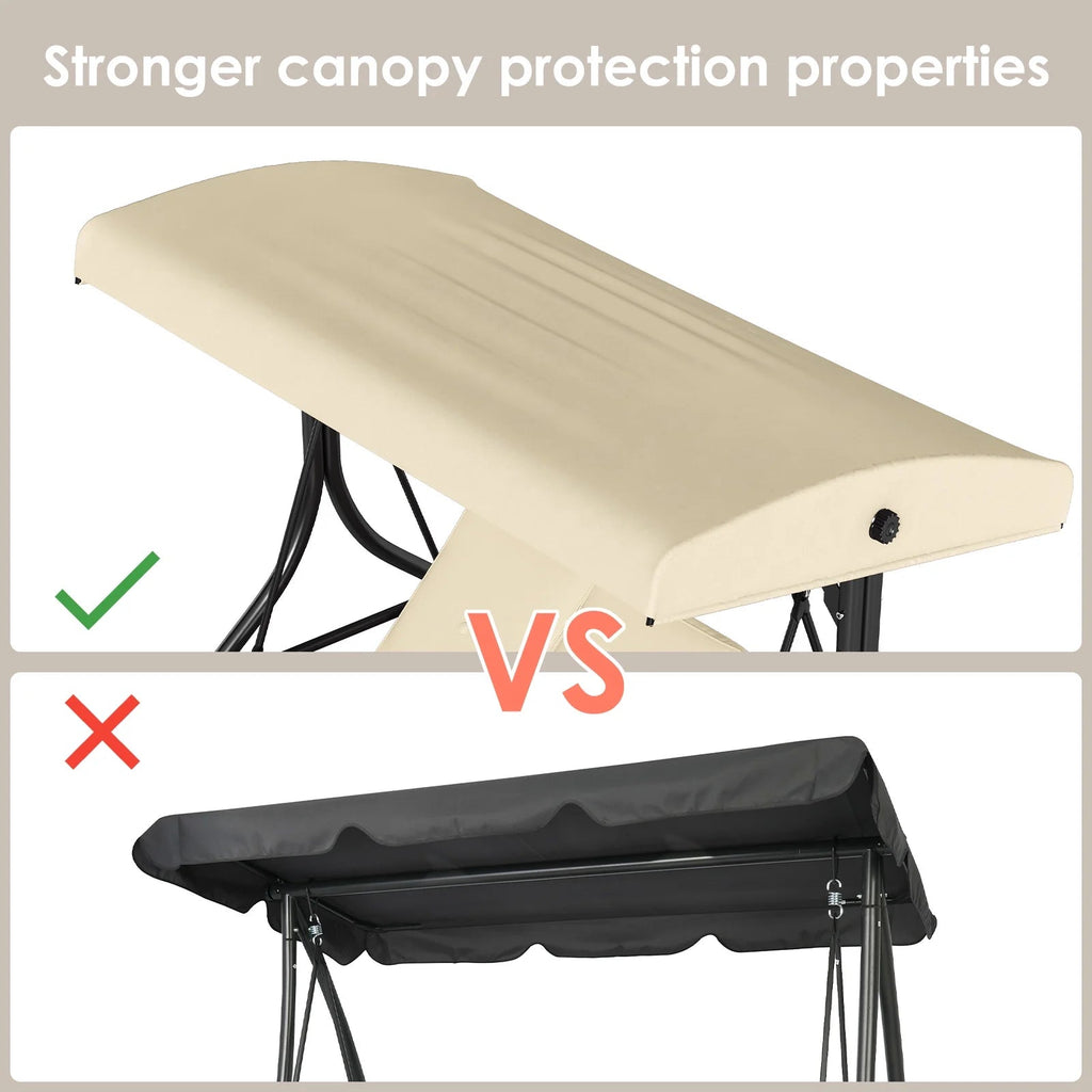 Arlopu 3-Person Outdoor Convertible Porch Swing Glider With Canopy