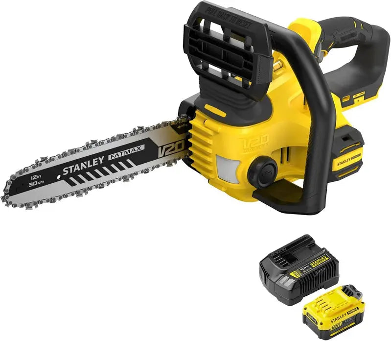Stanley FATMAX Cordless Chainsaw Kit 18V 30cm Bar 4.0Ah Battery And Charger - V20