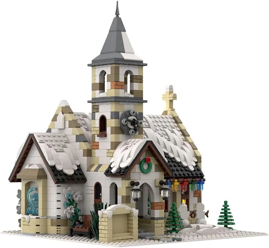 FILONA Christmas Country Church Building Block Kit, 1769 Pieces - MOC-147549