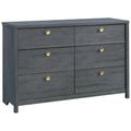 Sauder Dover Edge 6-Drawer Dresser, Denim Oak Finish - 50.95in W x 17.24in D x 32.8in H