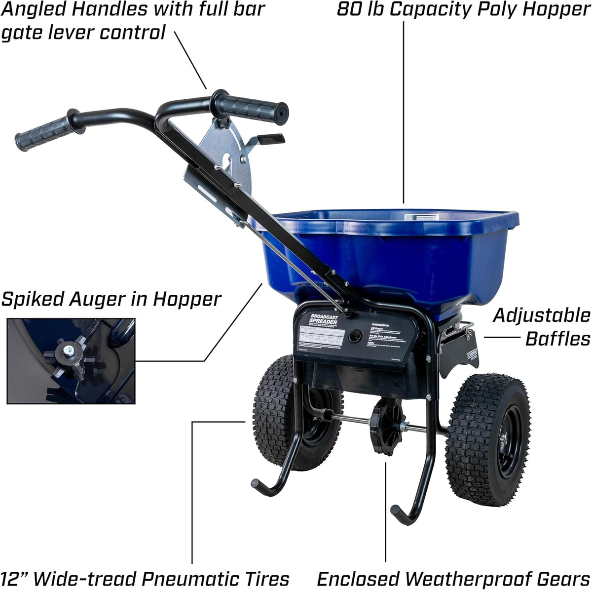 Chapin SaltPro Walk-Behind Salt Spreader, 80 Lbs, 12 in Tires - 88300B