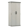 Suncast Resin Vertical Storage Shed, 22 Cubic Feet, Light Taupe, 2' 1.5in x 2' 8.5in x 6' - BMS1250
