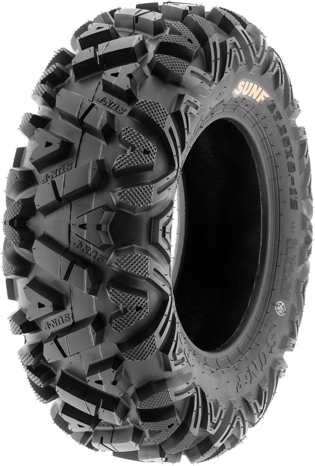 ATV UTV All-Terrain Replacement Tires Set Of 4, 25x8-12 Front And 25x10-12 Rear