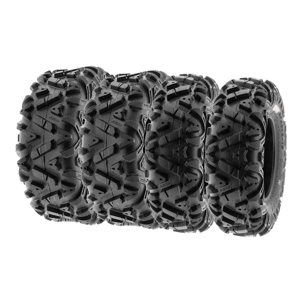 SunF All Terrain ATV UTV Tires 25x8-12 And 25x10-12 6 PR Set Of 4 - A033