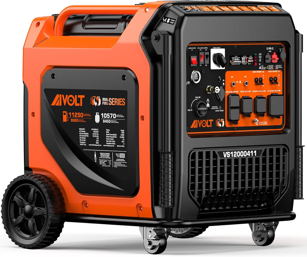 AIVOLT Dual Fuel Portable Inverter Generator, 11250 Watts