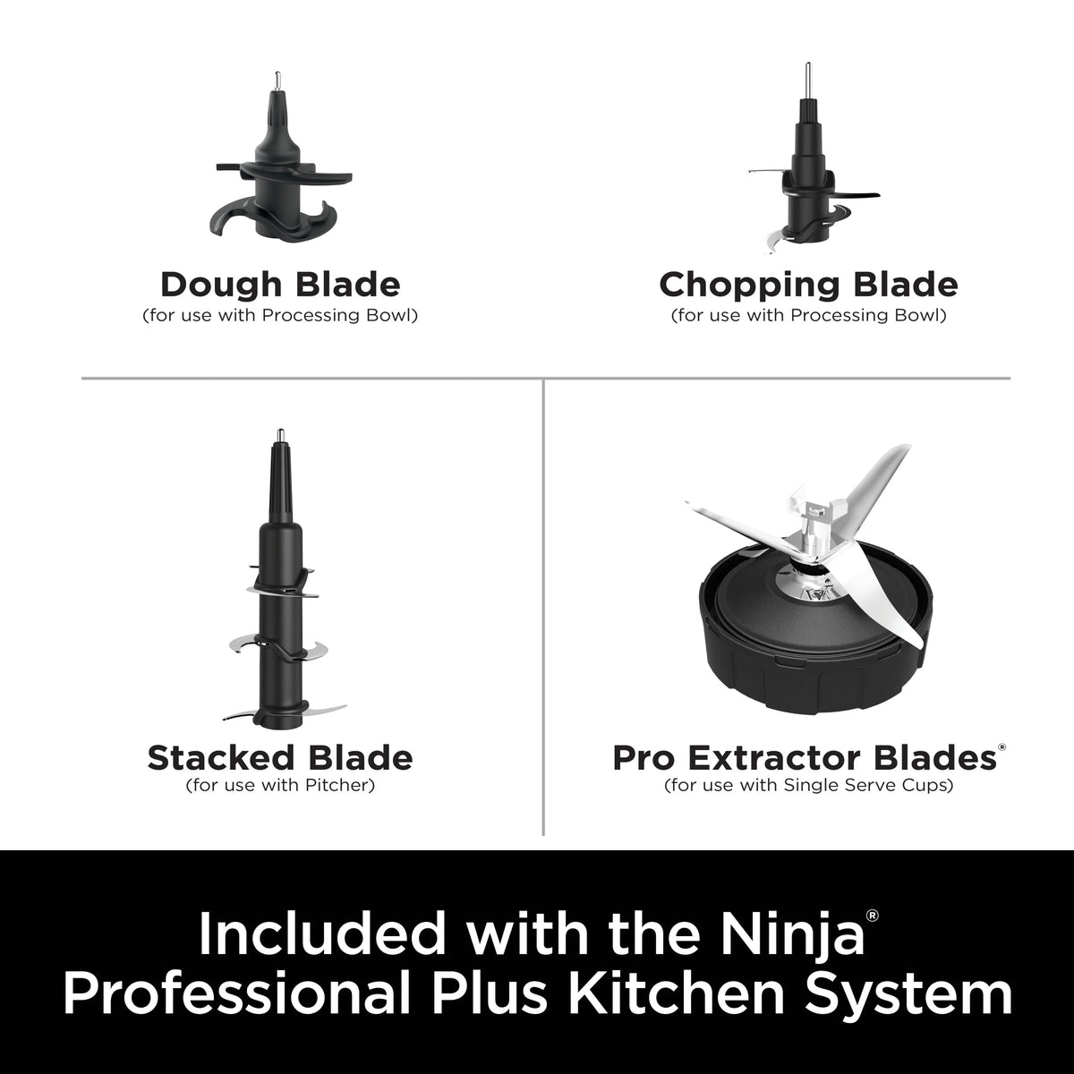 Ninja Professional Plus Kitchen System, 1400 Watts, 72 oz Blender Pitcher, 64 oz Processor Bowl, 24 oz To-Go Cups - BN800