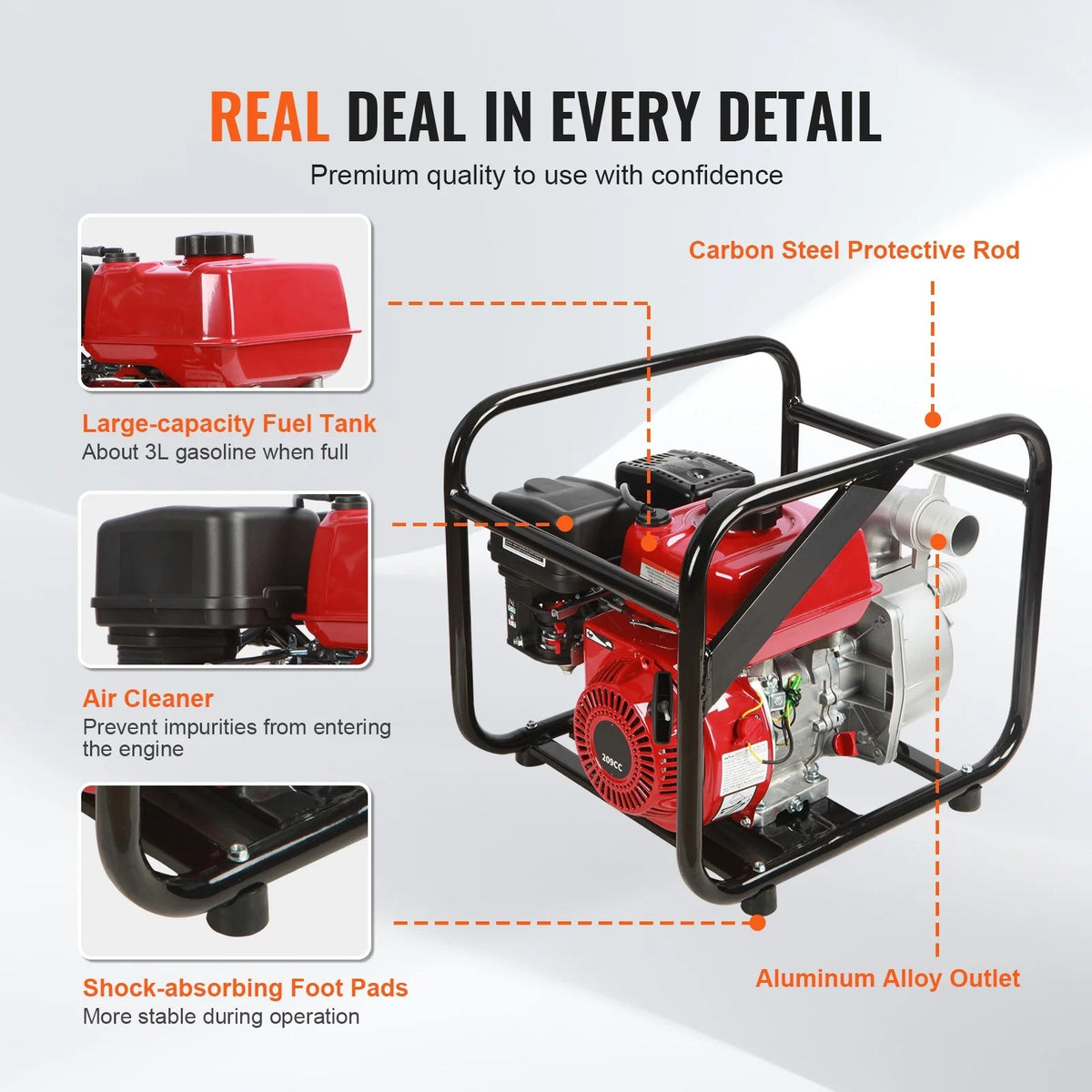 BENTISM 2 in 7HP 4-Stroke Gasoline Water Transfer Pump - SCWP50