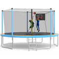 SHINPT 14ft Outdoor Trampoline With Safety Net, Basketball Hoop And Ladder