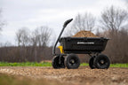 Poly Dump Garden Cart With No-Flat Tires, 7 Cubic Feet, 1200-Pound Capacity, Black - 7GCG-NF