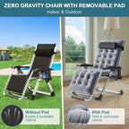 NAIZEA Zero Gravity Lawn Recliner Chairs, 2 Pack, Black