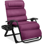 Best Choice Products Oversized Zero Gravity Folding Recliner With Removable Cushion And Side Tray - Fossil Gray