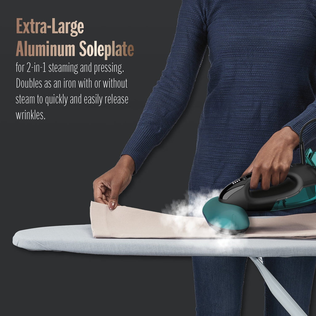 Conair Turbo ExtremeSteam 1875 Watt 2-in-1 Handheld Fabric Steamer and Iron, Black/Green - GS107
