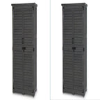 MCombo Tall Garden Wood Storage Shed, Brown - 1.52 x 2.85 ft