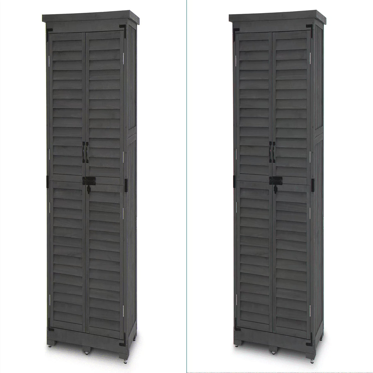 MCombo Tall Garden Wood Storage Shed, Brown - 1.52 x 2.85 ft