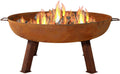 Sunnydaze Decor Rustic Cast Iron Outdoor Raised Fire Pit Bowl, 34-Inch, Rust - RCM-LG570