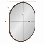 Capsule Framed Wall Mirror, 16x48, 18x24, 22x34, 24x36, Black, Bronze, Gold, Gray, Silver, Antique-Bronze